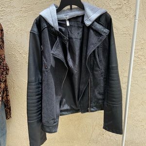 Leather/denim jacket